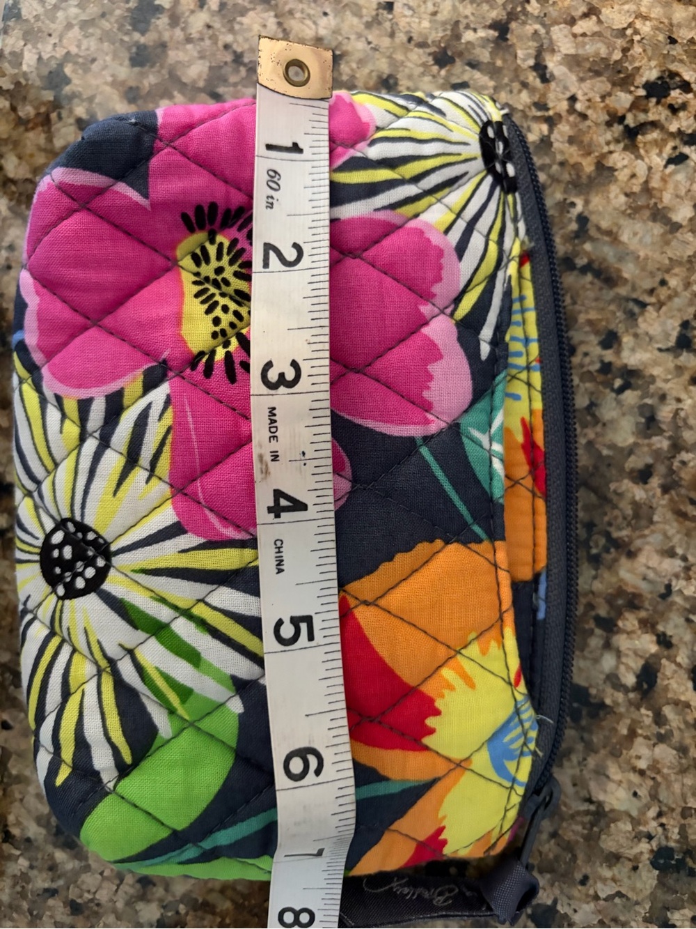 Vera Bradley Quilted Floral Zip Pouch Set with Mirror and Key Card Wallet - Picture 3 of 7